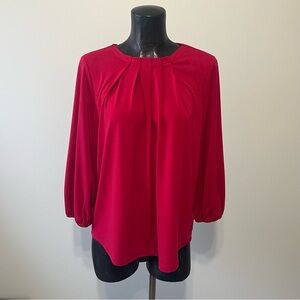 Adrianna Papell Vibrant Crimson Blouse